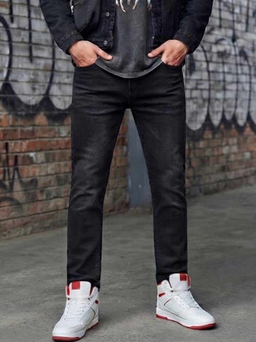 Ethanol Black Slim Straight Stretch Jeans Size 36 x 32